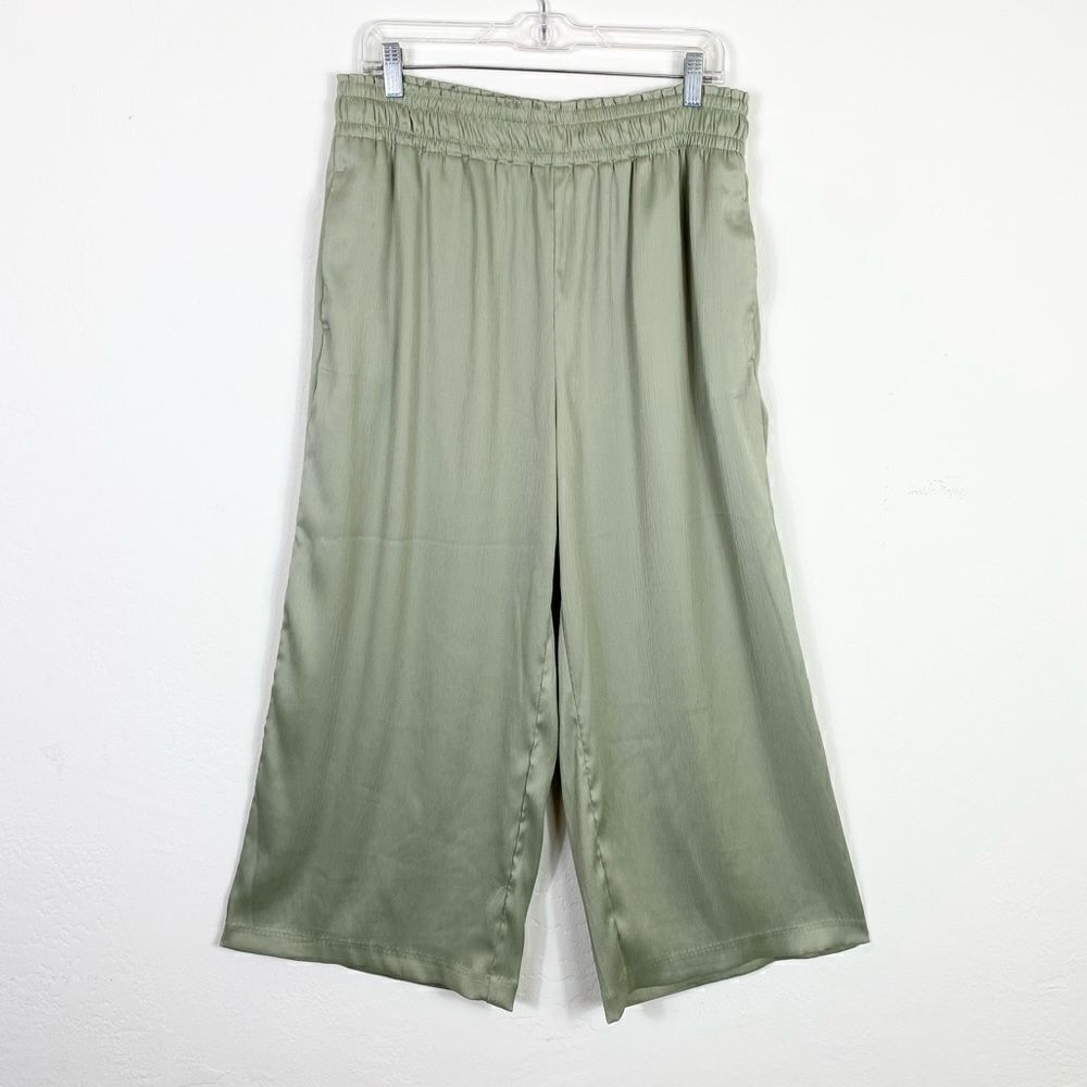 Joie Sage Green High Rise Wide Leg Cropped Culottes Pants